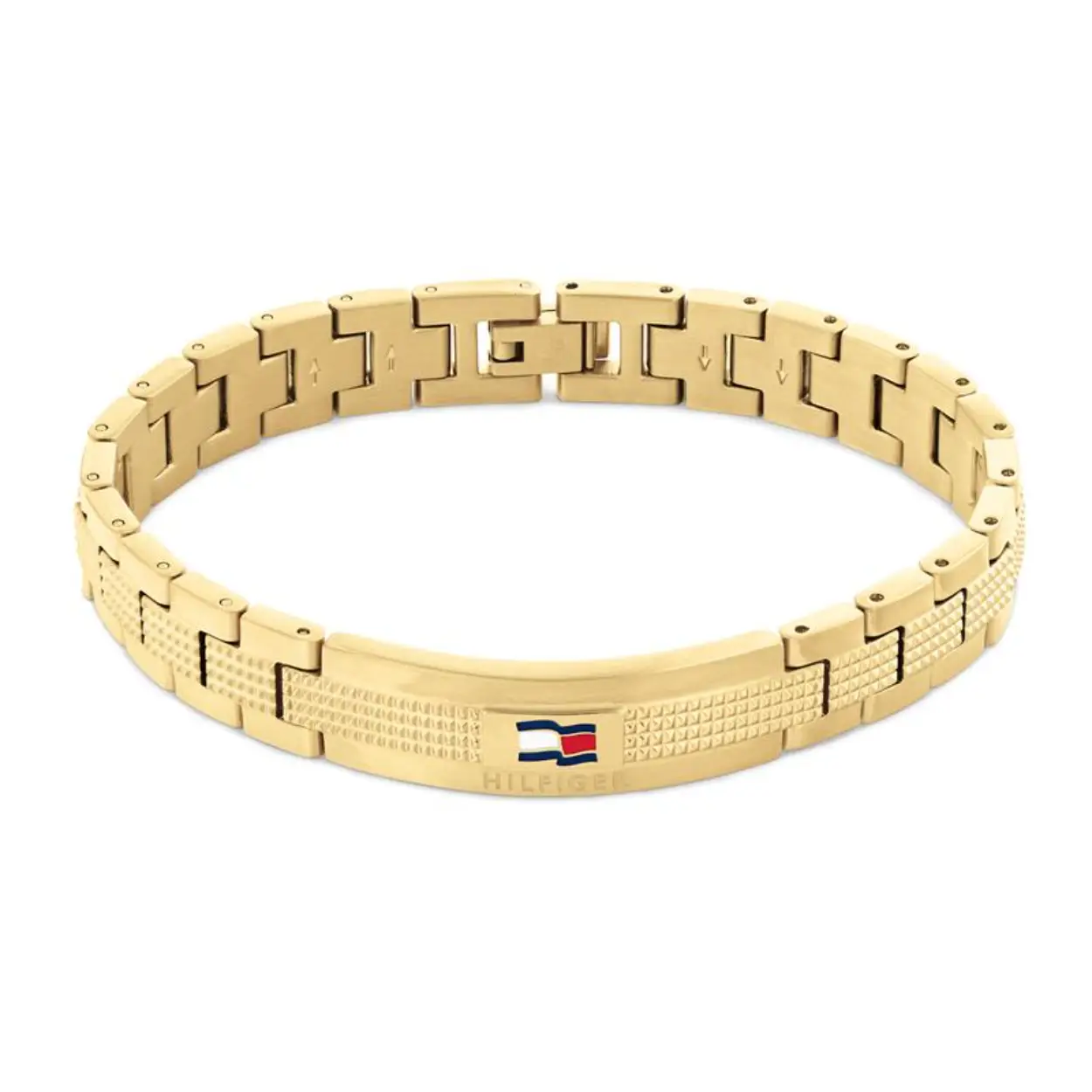 Tommy Hilfiger schakel armband van staal in goldplated