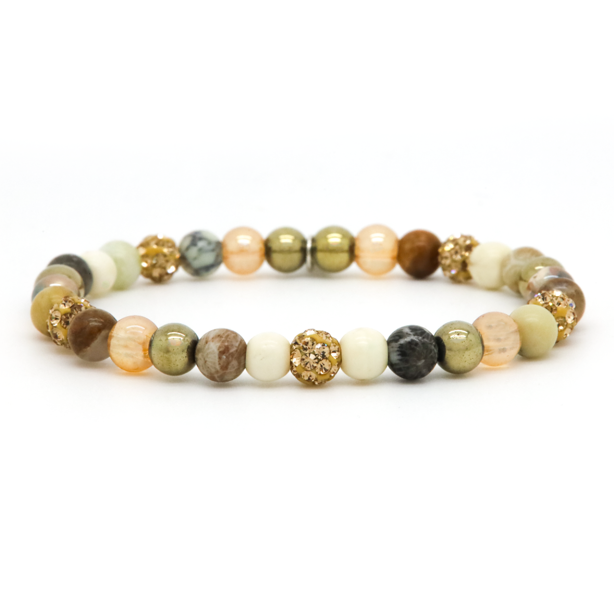 Karma Armband Spiral Olivia Xs Elastic Gold Crystal