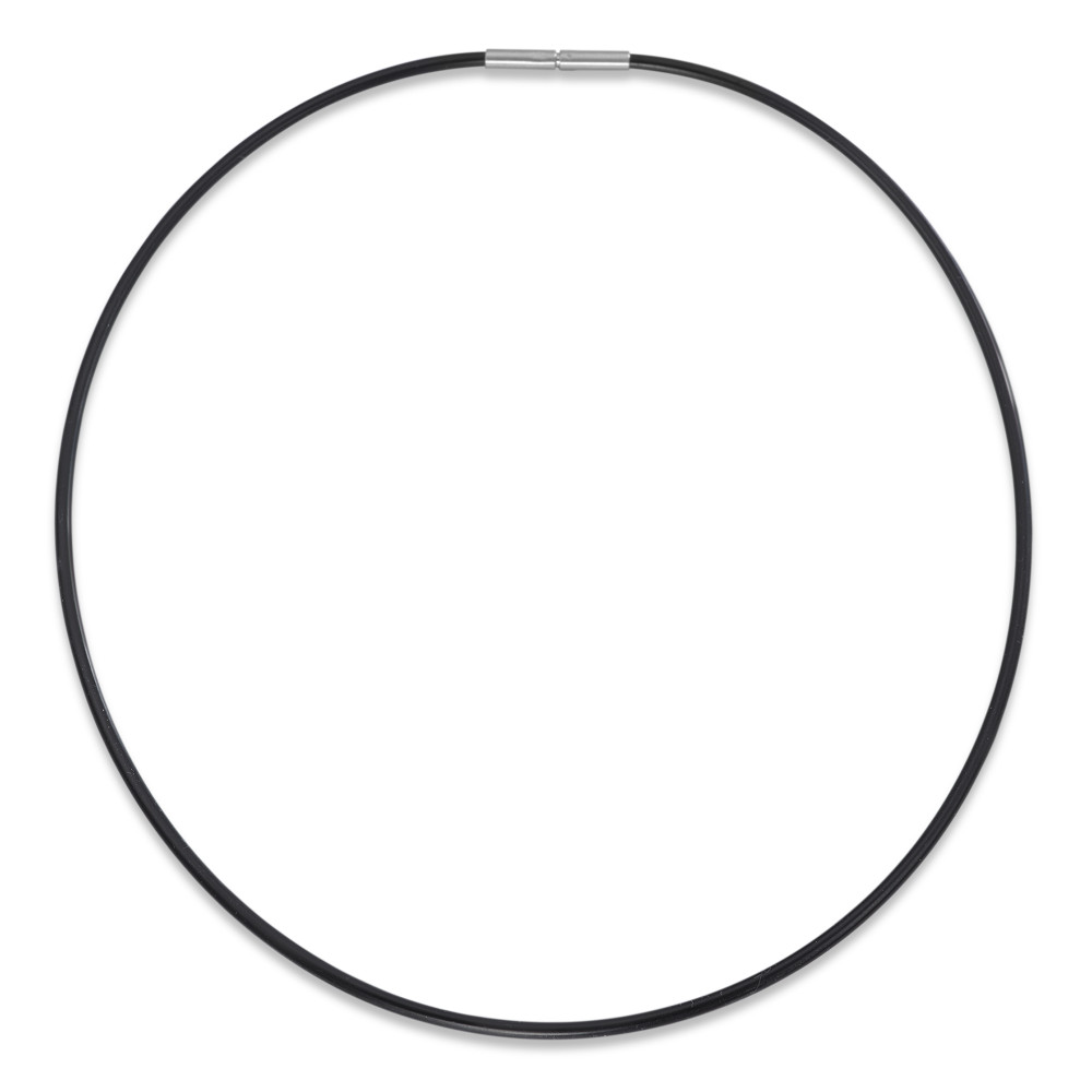 Rubberen ketting NERO met Teno Safe Lock System met bajonetsluiting ø 3.0 mm