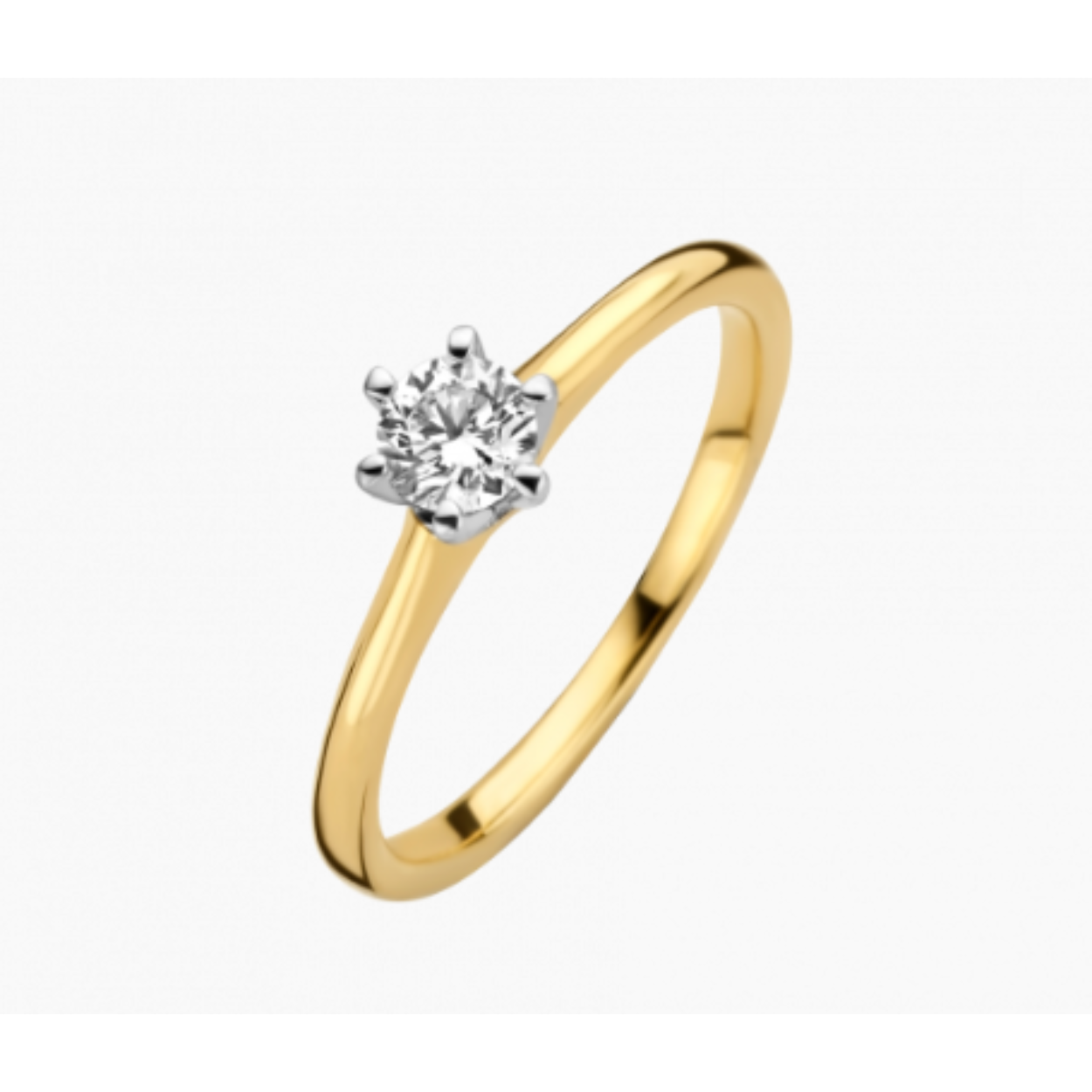 Briljant ring man made briljant goud Reale 0.40ct H/Si MM