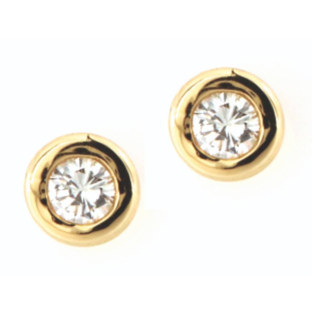 oorbellen in geel goud 18kt met 0.50ct briljant
