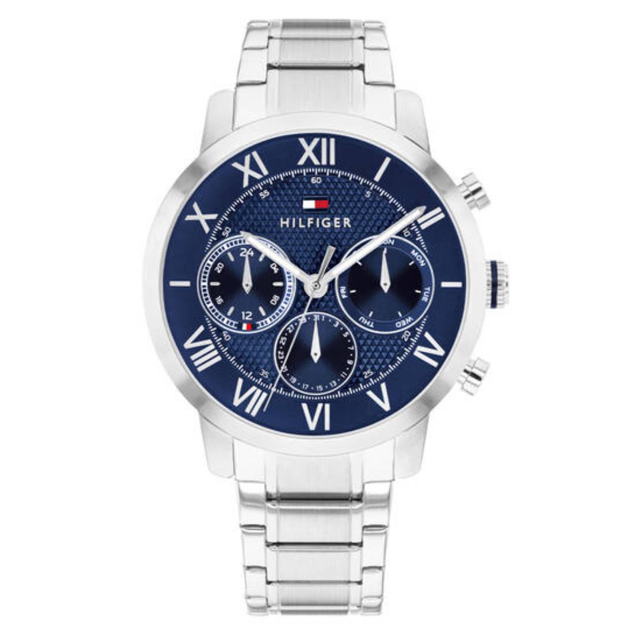 Dit Tommy Hilfiger horloge behoort tot de Oxford collectie.
Referentienummer: TH1710728

Dit Tommy Hilfiger herenhorloge heeft een quartz uurwerk en een blauwe wijzerplaat met mineraalglas. De roestvrijstalen kast van 42 mm en zilverkleurige band geven het een moderne uitstraling. Voorzien van een vouwsluiting en waterbestendig tot 5 ATM. Een tijdloos accessoire voor jarenlang draagplezier!