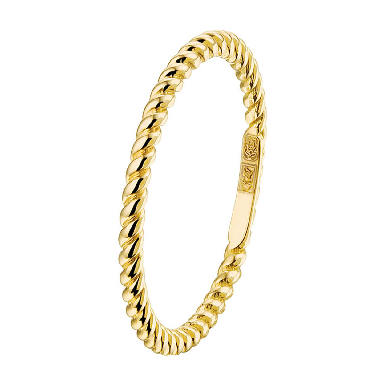 Beschrijving: Geelgouden aanschuifring waarbij de scheen verdraaid lijkt en geeft de ring een een elegante uitstraling. De ring heeft een breedte van 1.5mm en heeft een poli afwerking. Tip: Door het simplistische model is deze ring goed te combineren met andere sieraden uit onze collectie of uit je eigen sieraden stash!
Uniekenummer serie: 41583
Verpakt per: 1
Doelgroep: dames
Ringmaat: 17.75 mm (56)
Breedte: 1.5 mm