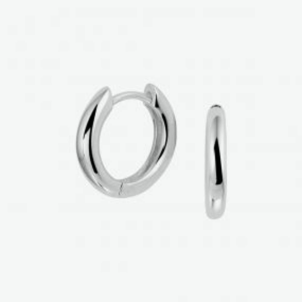 14k witgouden klapcreolen rond