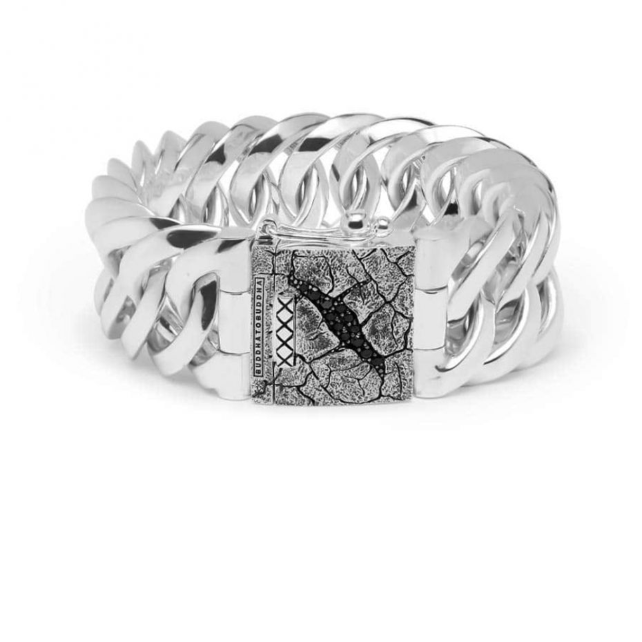 CHAIN BIG BLACK SPINEL LIMITED BRACELET SILVER