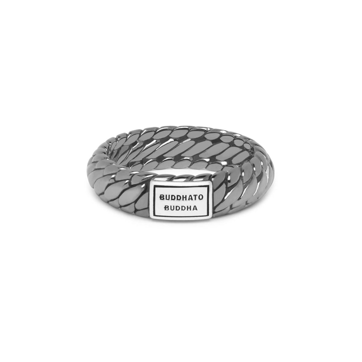 Buddha to Buddha - Ben XS Ring Black Rhodium Shine zilver 125BR SS, maat 17.5 - 001J02125D877