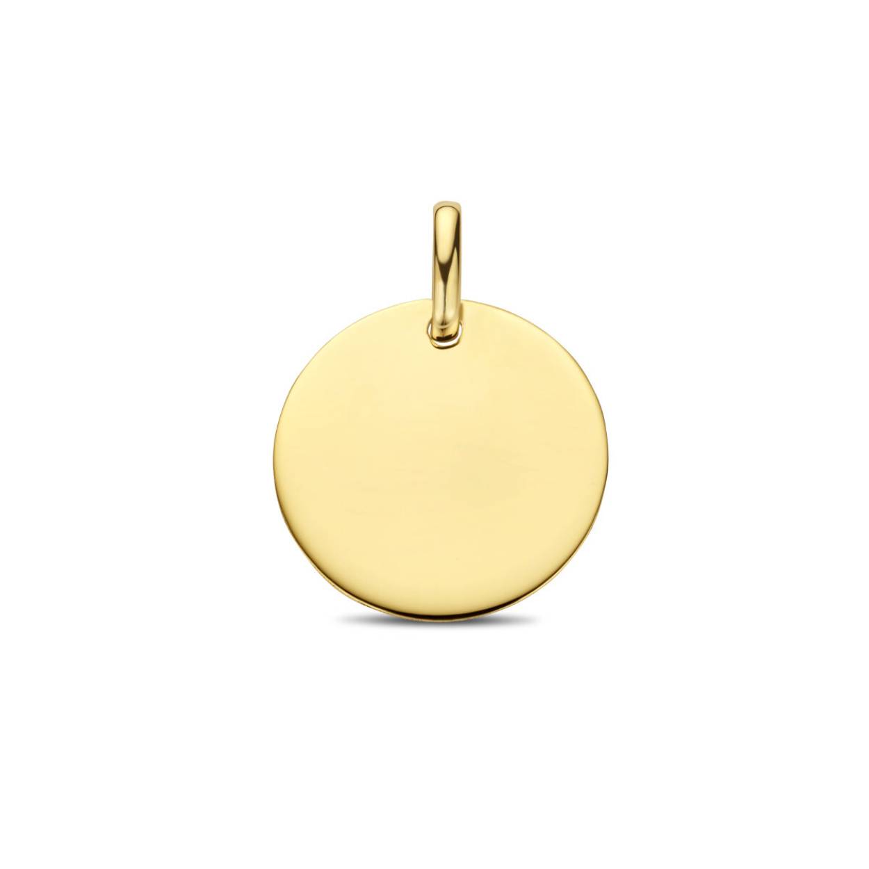 Geelgouden graveerhanger 15mm