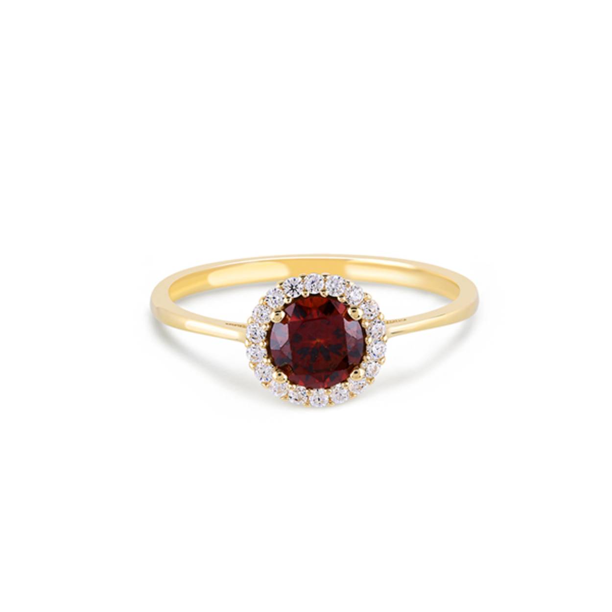Gouden dames ring entourage met zirkonia 
