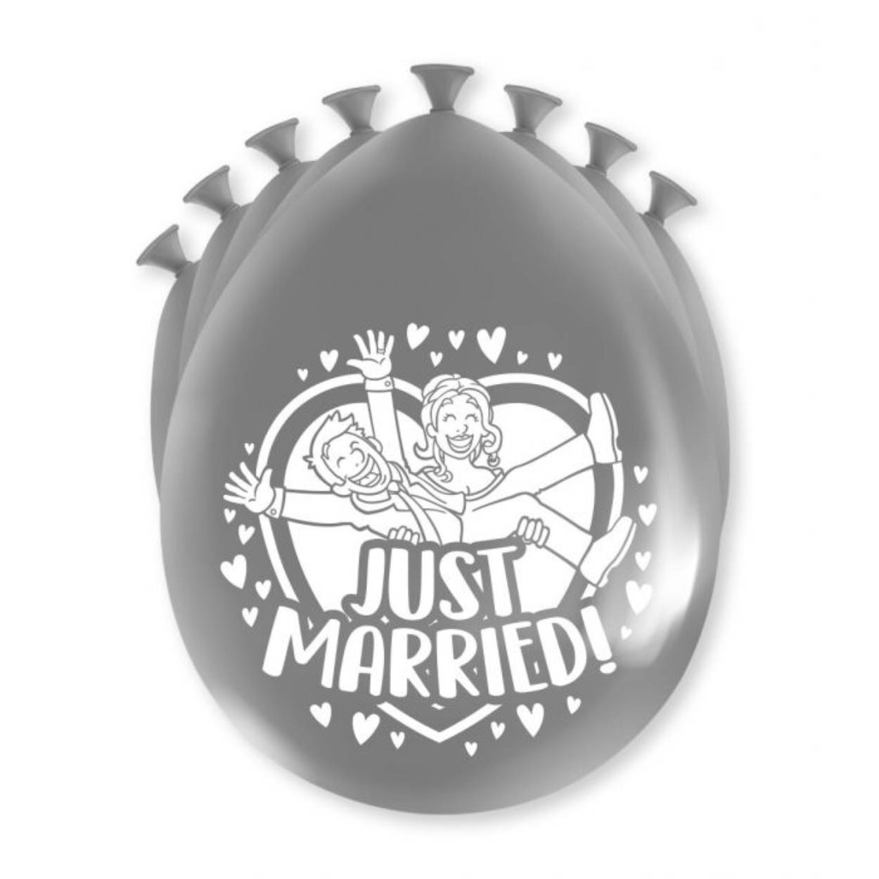 Een feestje kan niet zonder ballonnen en als je party ballonnen met Just married koopt dan krijg je er maar liefst 8 per verpakking! De ballonnen zijn gemaakt van latex en zijn ongeveer 30 bij 30 centimeter groot. 