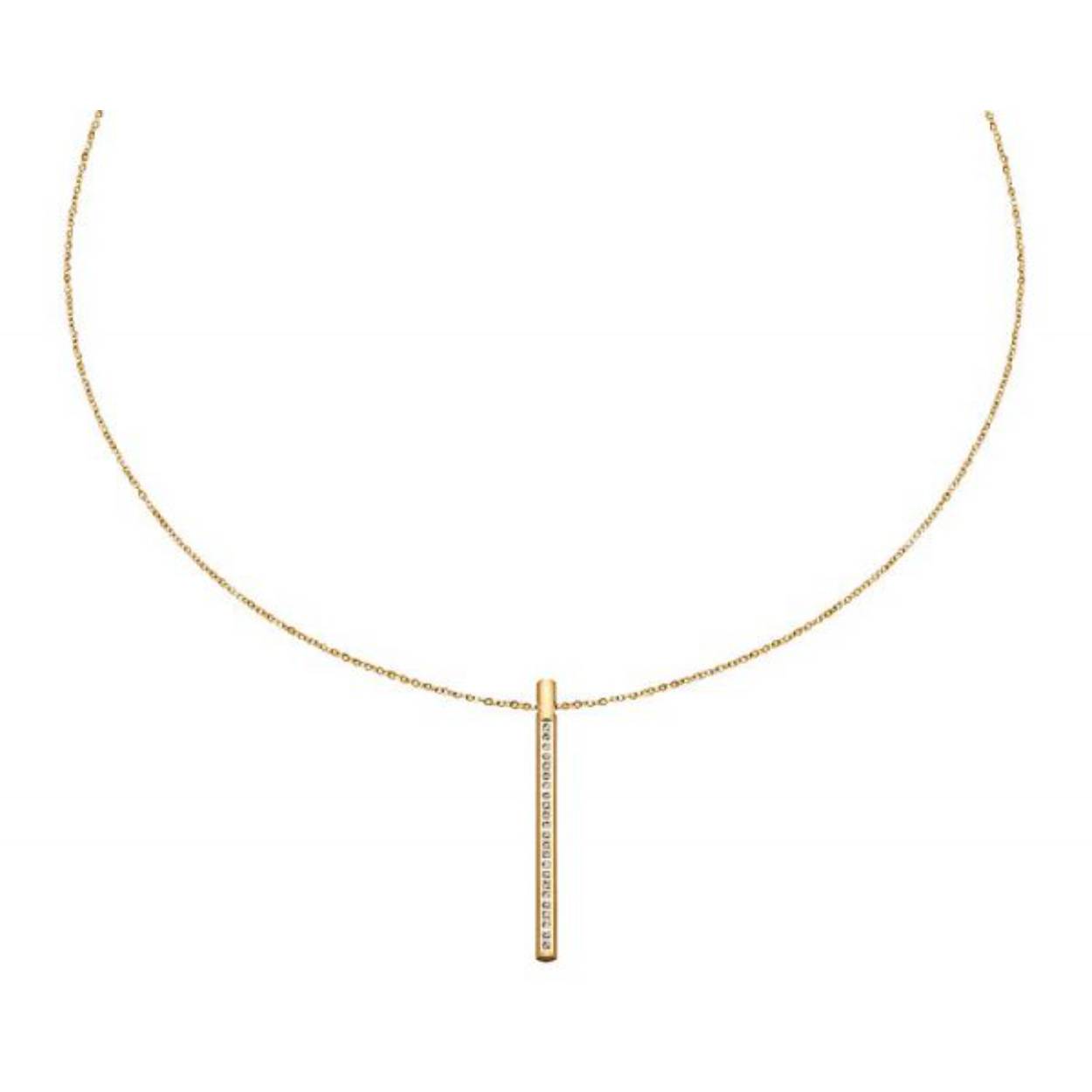 Deze M&M hanger + collier is goud van kleur. De maat is 45 cm.