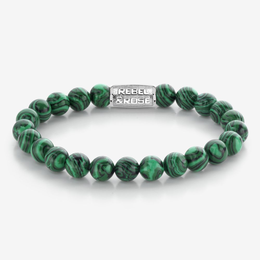 Rebel&Rose armband groen, malachier