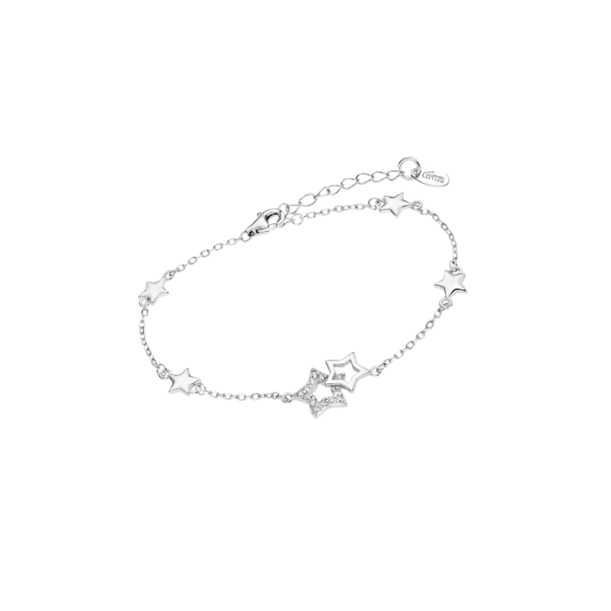 Armband zilver met sterretjes en zirconium