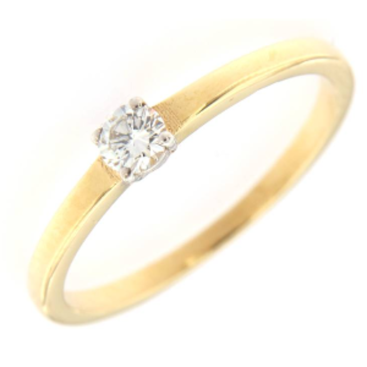 Geelgouden verlovingsring met briljant 0.19ct
Heel stevige ring en heeeeeel mooie briljant
