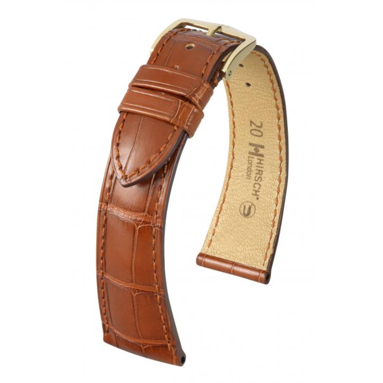 Tijdloos design kenmerkt deze edele armband, naar keuze gemaakt van Louisiana alligator- of hagedissenleer, en siert bijzonder hoogwaardige, klassieke horloges.

De fijne lederen band is gemaakt van eersteklas hagedissenleer met nauwsluitende schubben of van handgeplukte Louisiana alligator.

De versie in hagedissenleer onderscheidt zich door de nauwsluitende schubben en het met de hand afgewerkte, parelmoerachtige oppervlak met kleine textuur. De alligatorvariant daarentegen is gemaakt van handgeselecteerde Louisiana alligator, diep in de vezels geverfd in het vat, met de begeerde rechthoekige schubben. Ook hier kunt u kiezen tussen een zijdeachtig mat of een elegant glanzend oppervlak.

Een ander belangrijk kenmerk is het HIRSCH Silkglove voeringleder, dat in beide versies voor een bijzonder aangenaam gevoel zorgt. Bovendien wordt elke LONDON armband speciaal voor u gemaakt.

Het tijdloze design wordt verder benadrukt door de Rembordé Look Coupé Franc. Bovendien zorgen de contrasterende, drievoudig met de hand gelakte randen voor een bijzondere look. De fijne ton-sur-ton stiksels en de met de hand gestikte naad op de gesp geven de leren band net dat beetje extra. Het model LONDON wordt afgerond met een gesp in het HIRSCH Tradition-design.