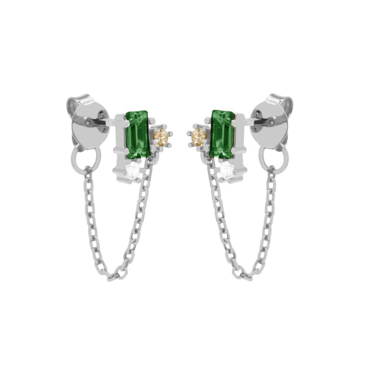 Chain Big Spark Emerald Green Silver