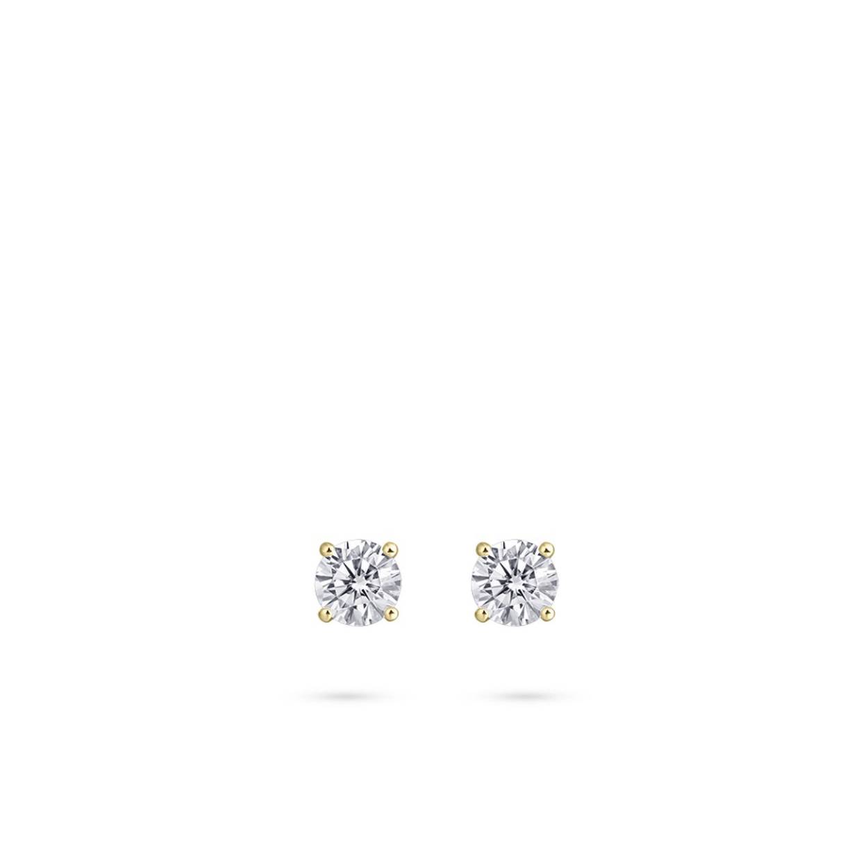 Gisser Jewels Oorstekers VGE037/5  14k geelgoud met zirconia stenen  5 mm
