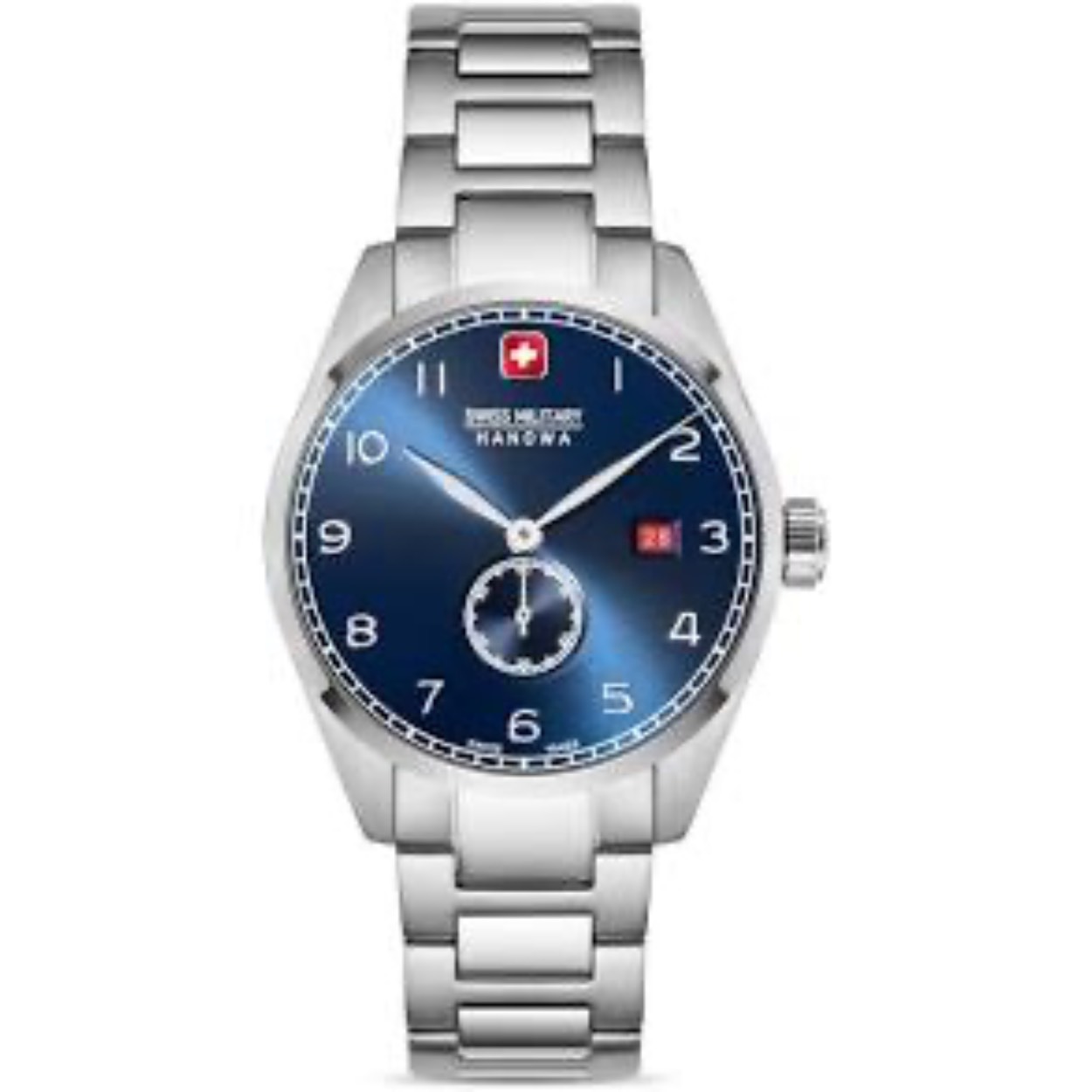 Dit is een horloge van het merk Swiss Military Hanowa gemaakt voor heren.
De specificaties zijn als volgt:
Kastmaat: 42
Waterdichtheid: 10 ATM / 100 Meter / 330 Feet
Dit horloge heeft de volgende functies/eigenschappen:
Datumaanduiding