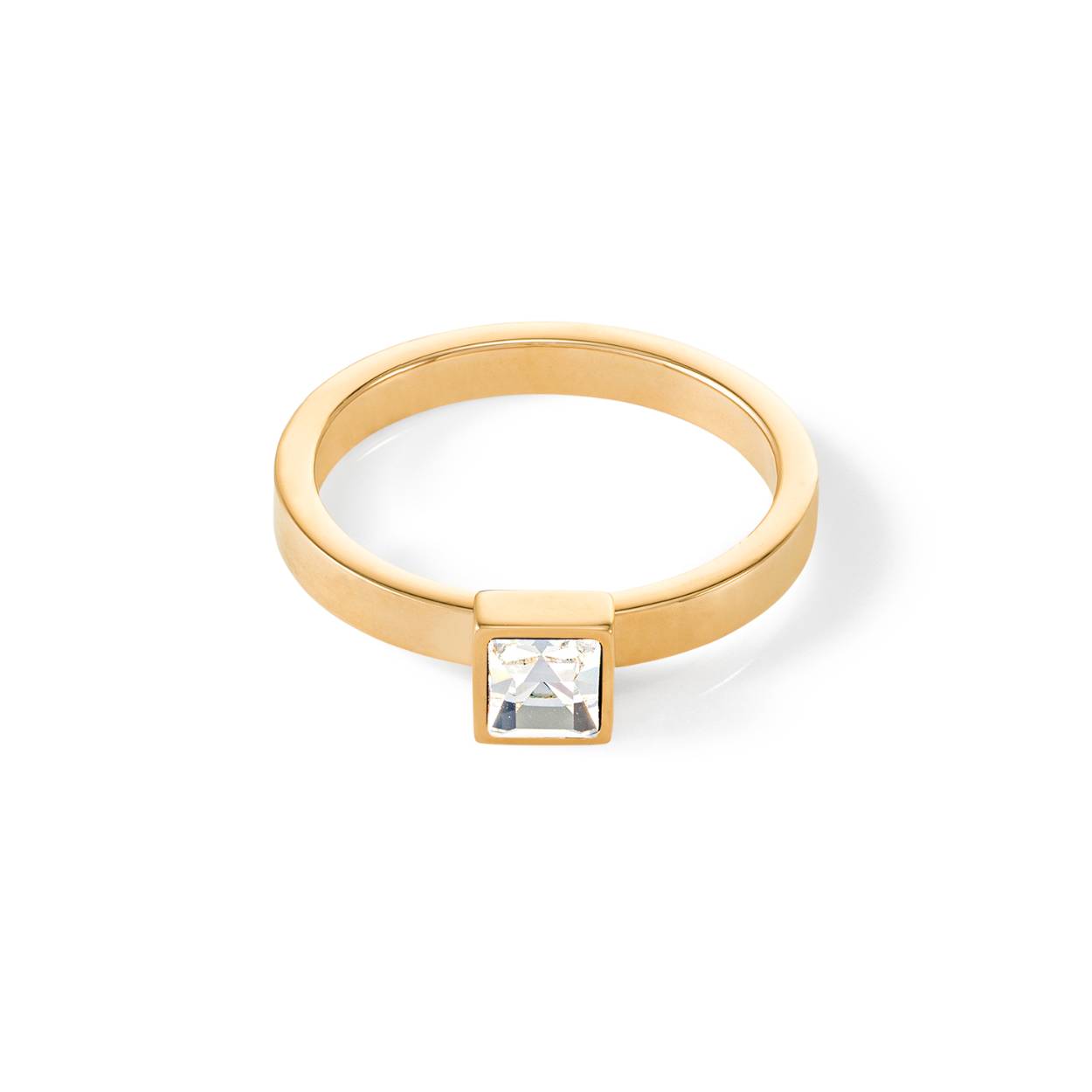 Coeur de Lion ring edelstaal verguld met crystal mt. 56