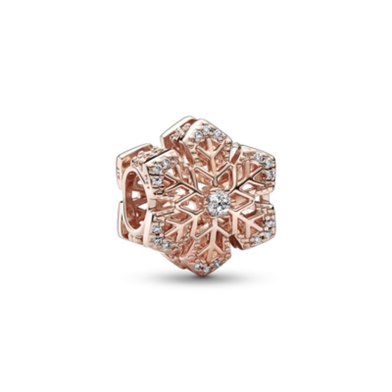 Pandora Charm rosé sneeuwvlok zirconia
