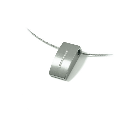 Titanium hanger met Briljant 0.04 crt