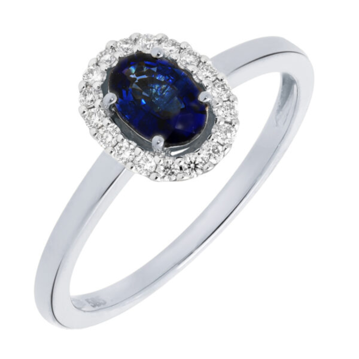 WGD ring met diamant en saffier mt 18,5
