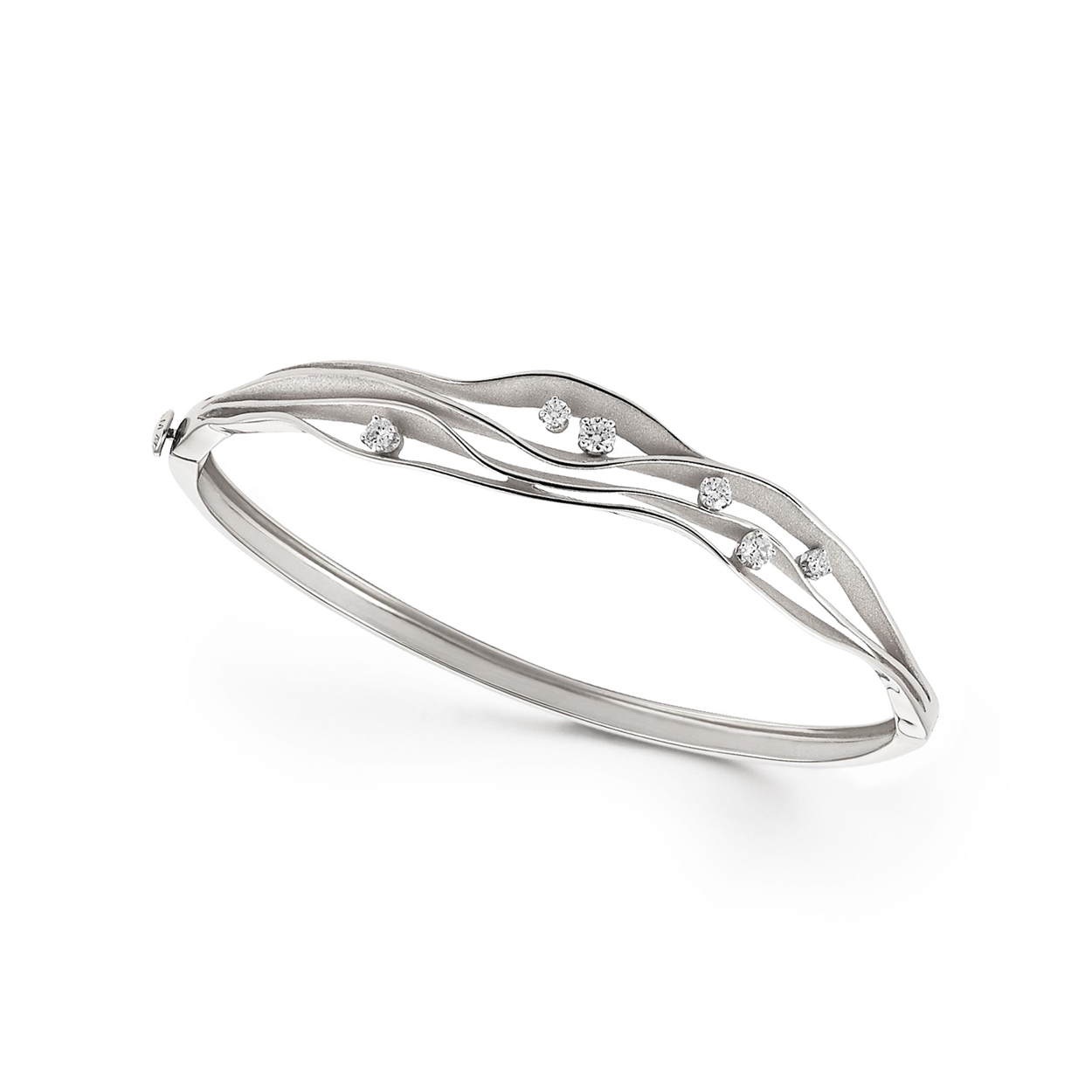 Dune Series armband , 18Kt White Ice Gold met diamanten 0.35ct
