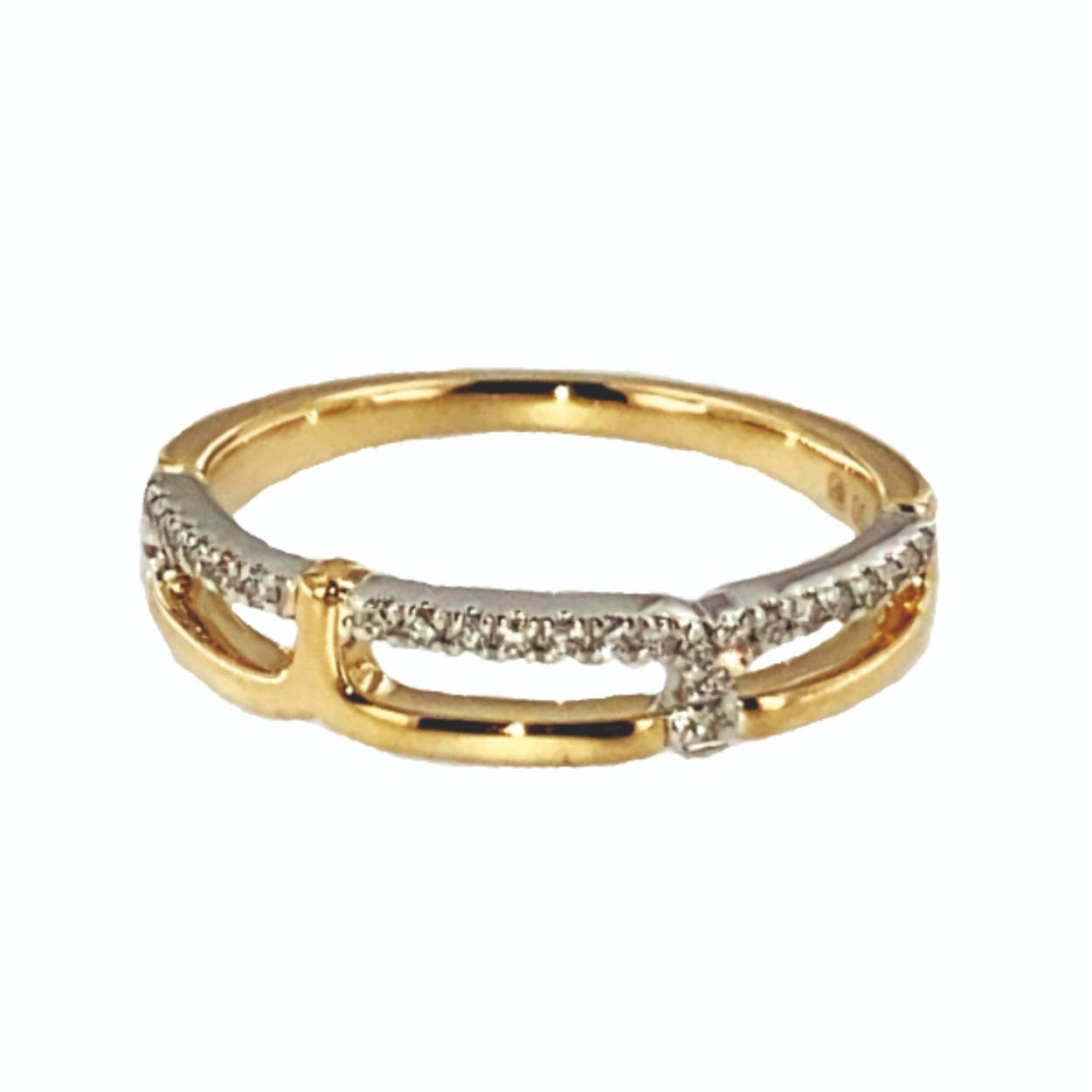 Geel gouden ring 18 kt + 0.13ct brilj
