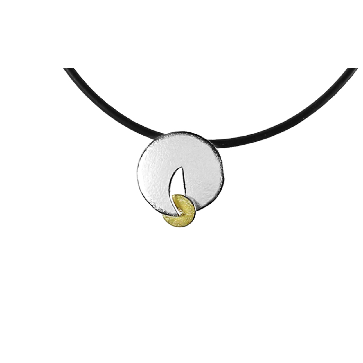 Zilveren hanger met 18 kt. inzet