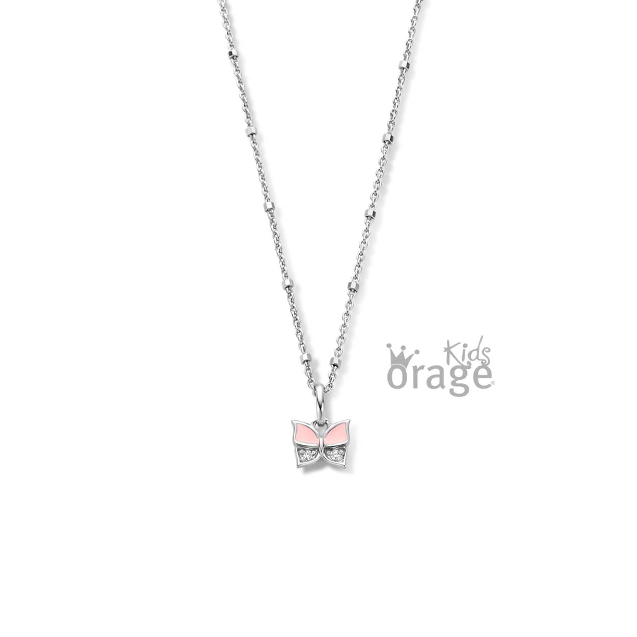 Zilveren kettingmet hanger 'vlinder' van Orage kids
De hanger bevat zirkonia's.
Bijhorende oorbellen ook verkrijgbaar