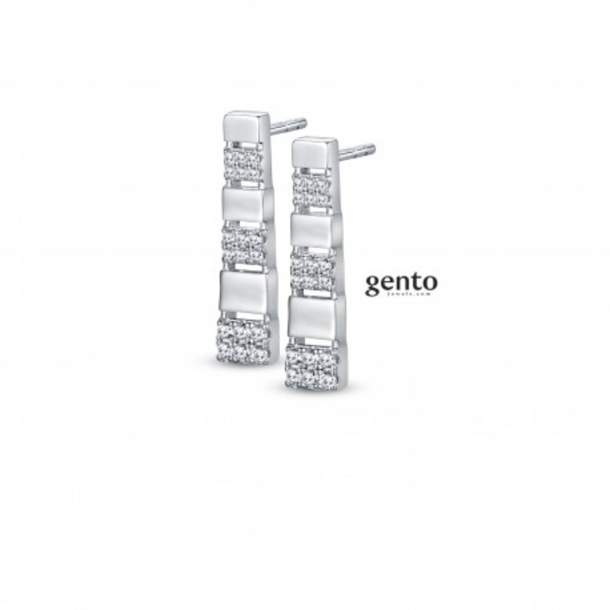 Zilveren oorbellen zirc gento