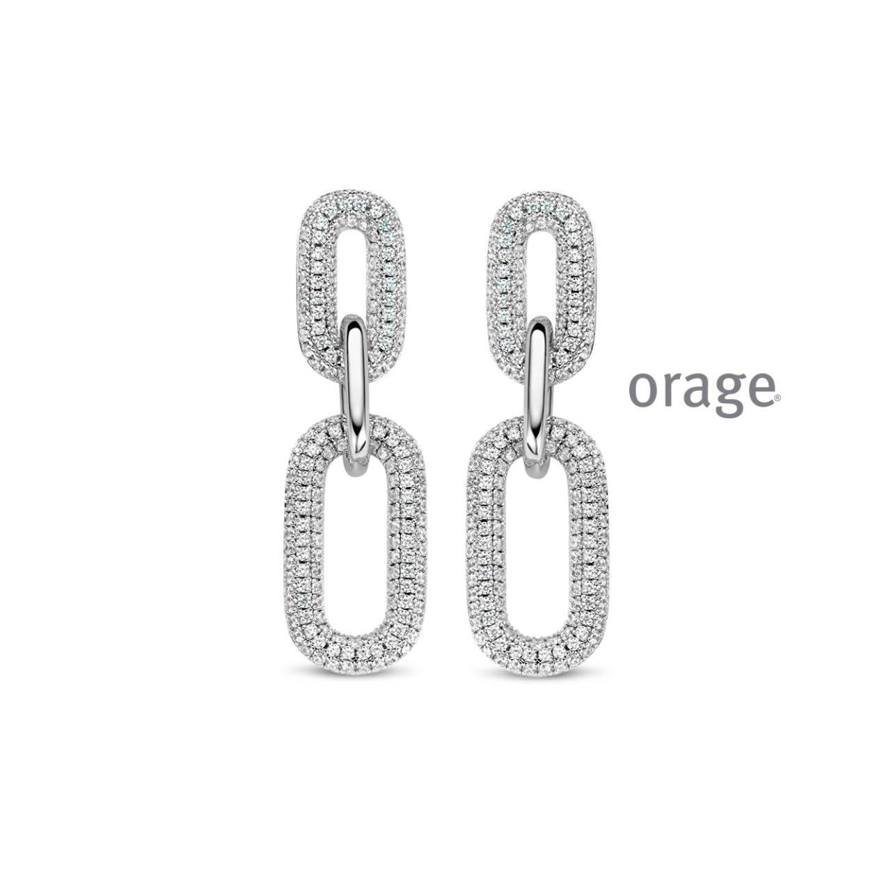 Zilveren oorhangers met zirkonium van Orage
Bijhorende ketting met hanger van deze set is ook verkrijgbaar