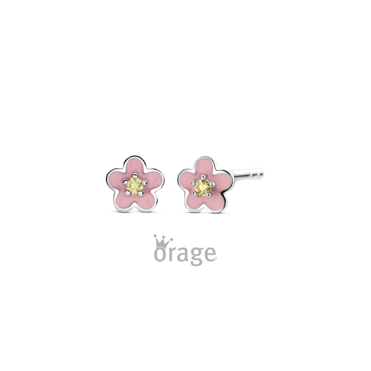 Zilveren oorstekers 'roze bloem' van het merk Orage kids
Ook verkrijgbaar als oorhangers en oorringen (zie foto's)