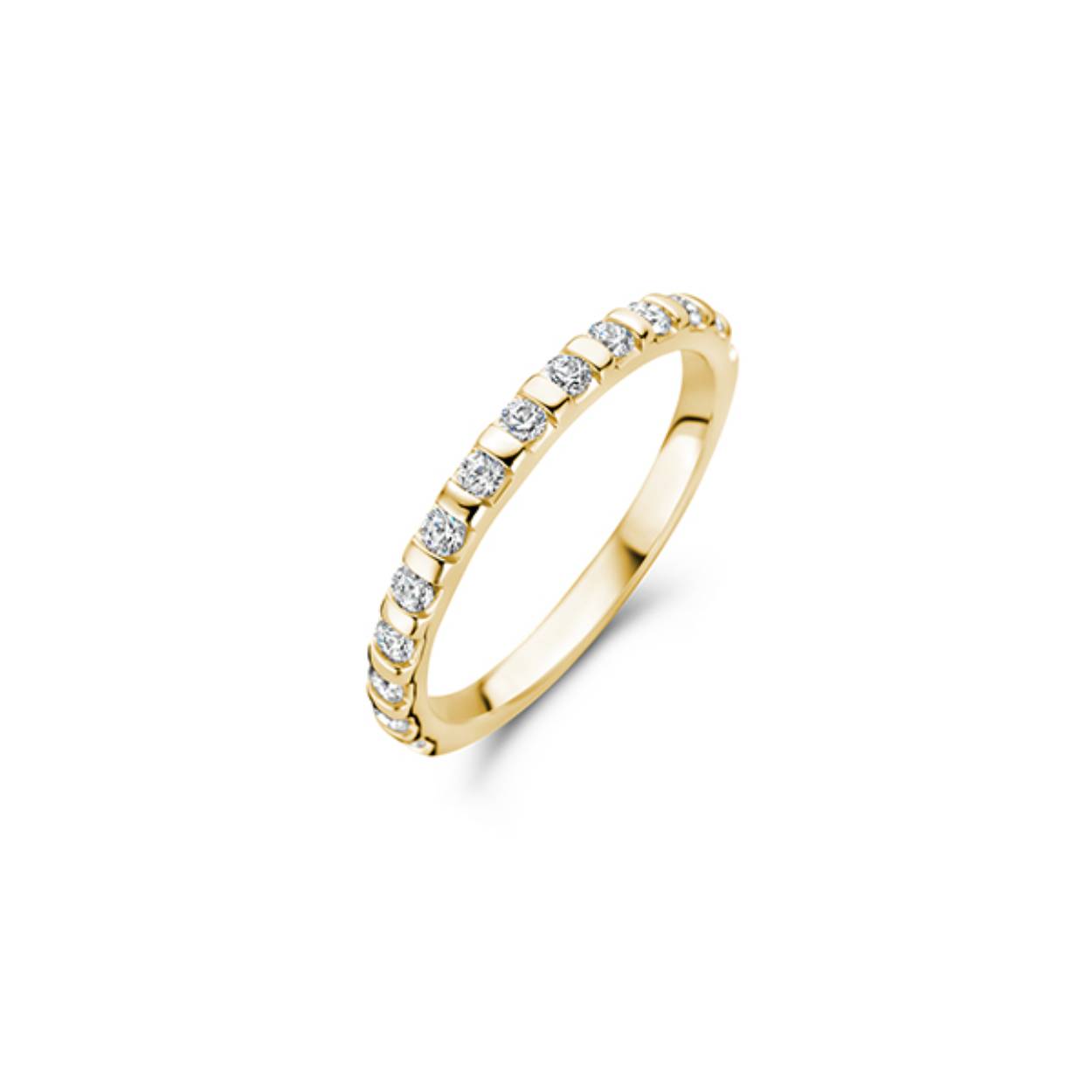 FJF zilver vergulde ring met zirkonia