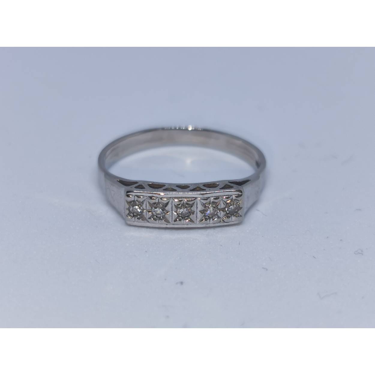 14 Karaat wit gouden ring met briljant geslepen diamant. PINA-PGD14KB0001