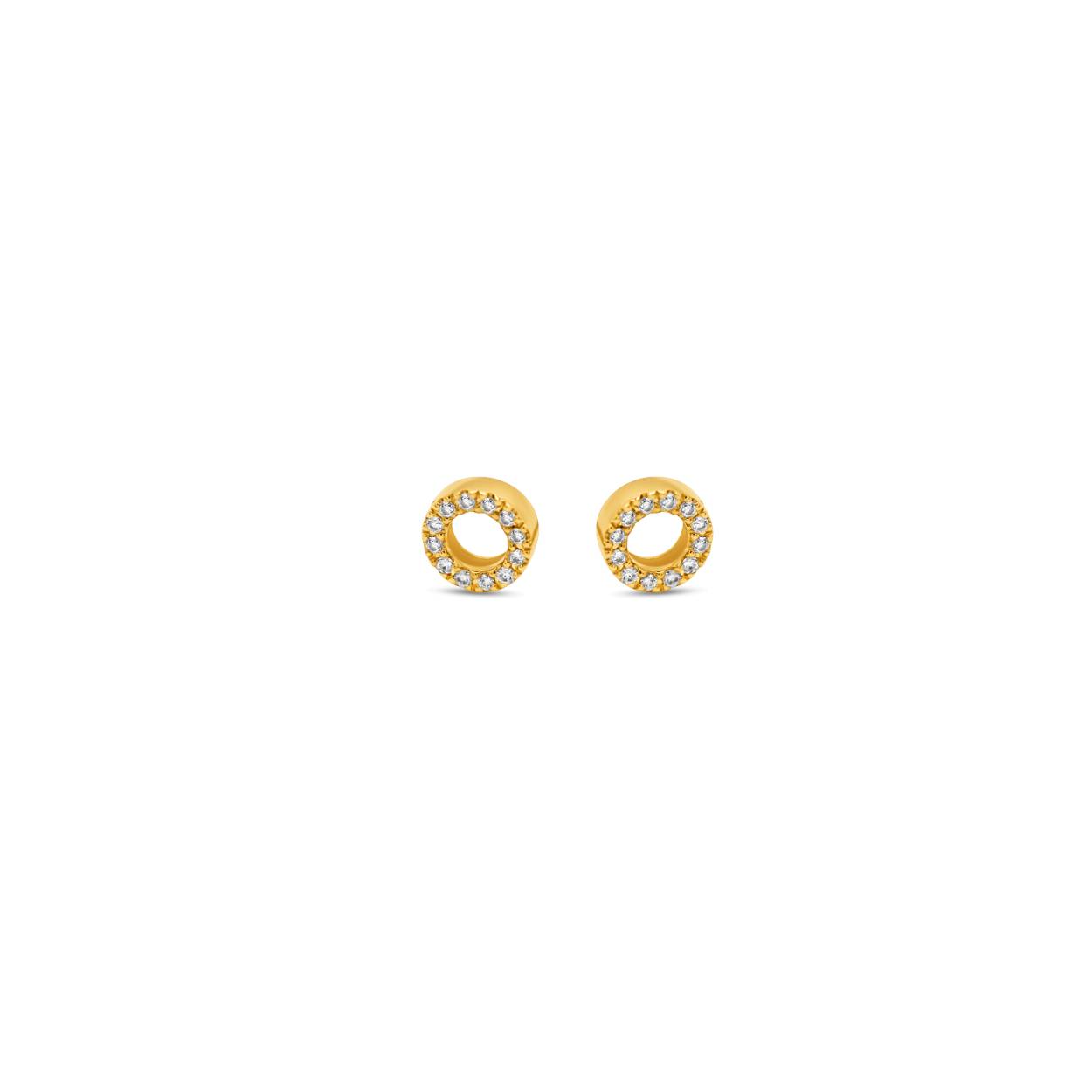Oorbellen rond 18kt 0.17ct brilj