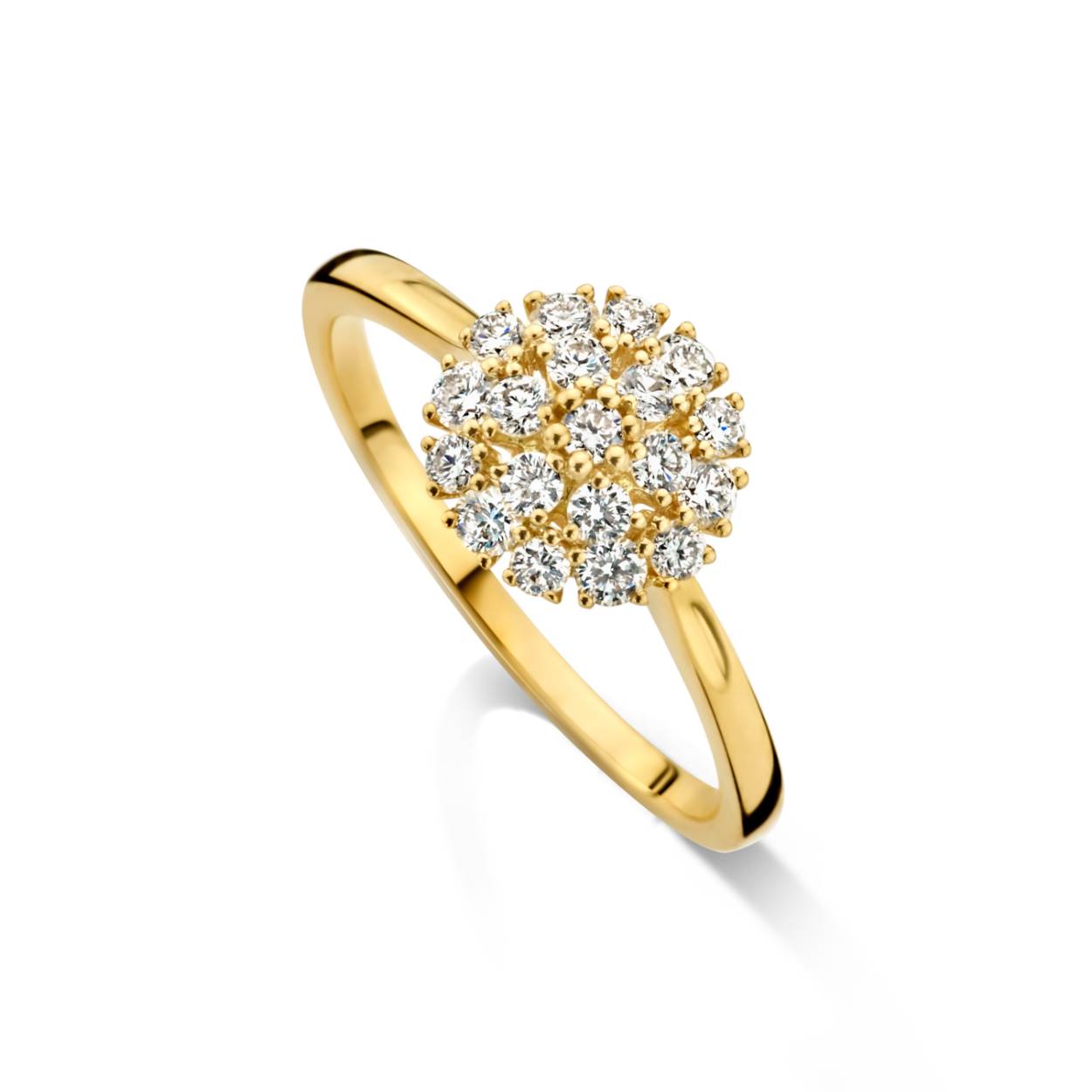 Ring geel en wit goud 18kt met diamanten.
