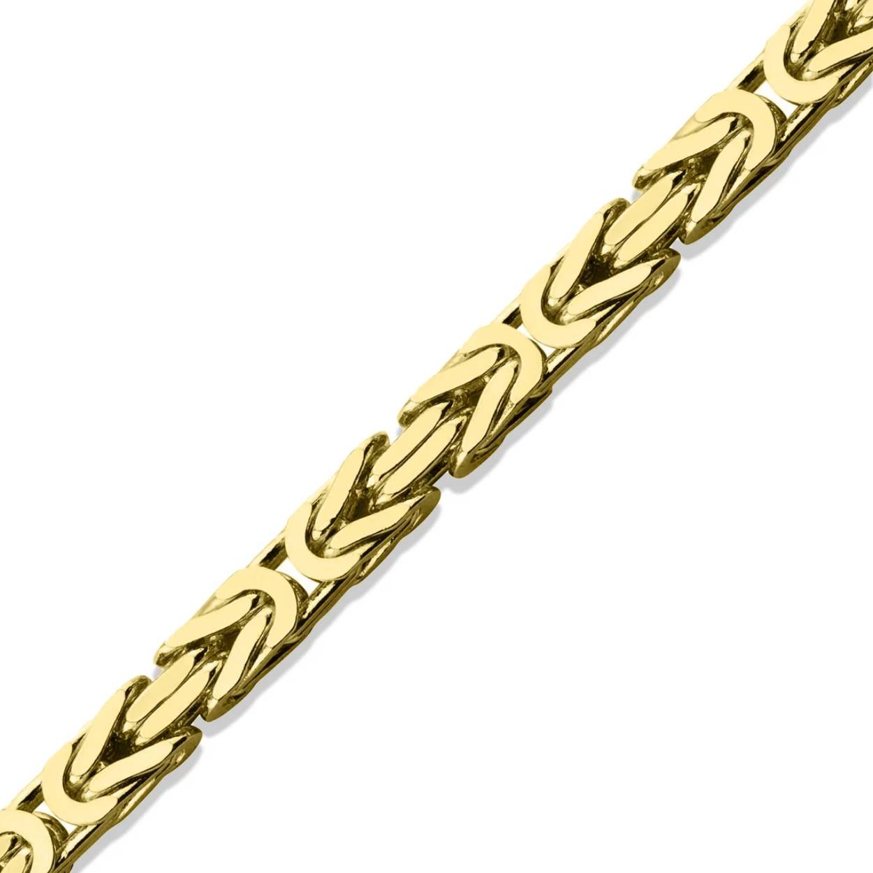 3.7mm Koningschakel 50cm Massief 14krt gouden schakelcollier met een kern van massief zilver. Dit zorgt ervoor dat het collier niet kan deuken! Top kwaliteit collier voorzien van een `585' 14krt goud keurteken en een `925' zilver keurteken. 