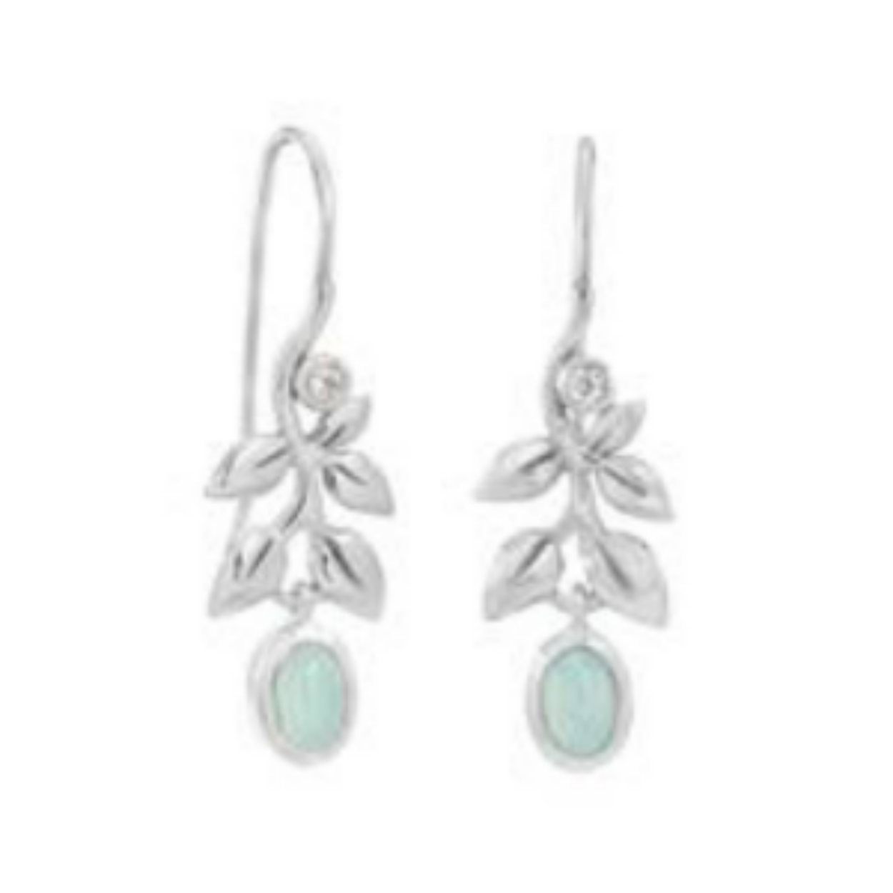 Zilveren oorhangers met chalcedoon