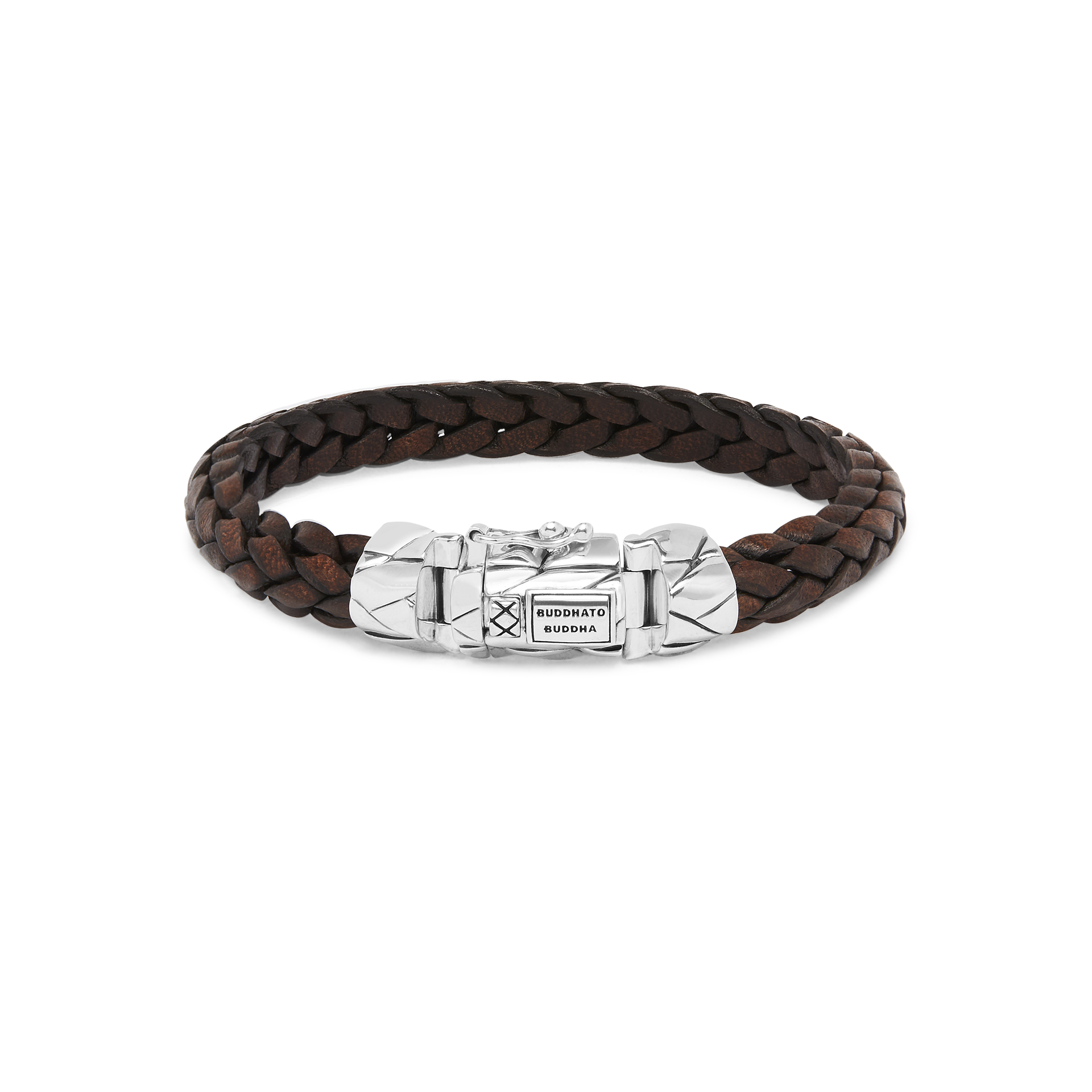 126BR F - Mangky Small Leer Armband Bruin