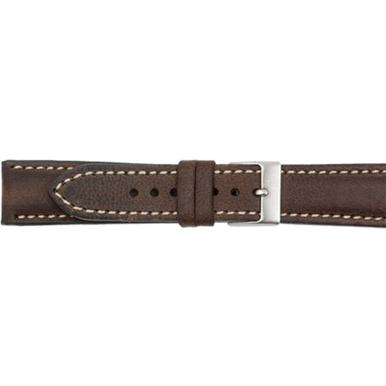 Horlogeband leder 18mm Vintage D.Brown XL