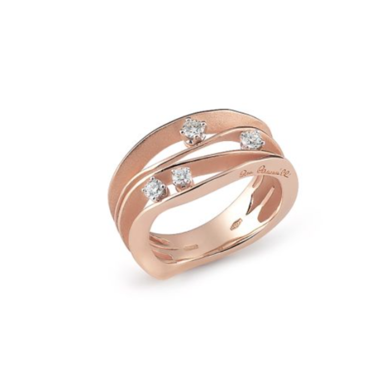 Dune Series Ring, 18Kt Pink Champagne Gold met diamanten 0.27ct