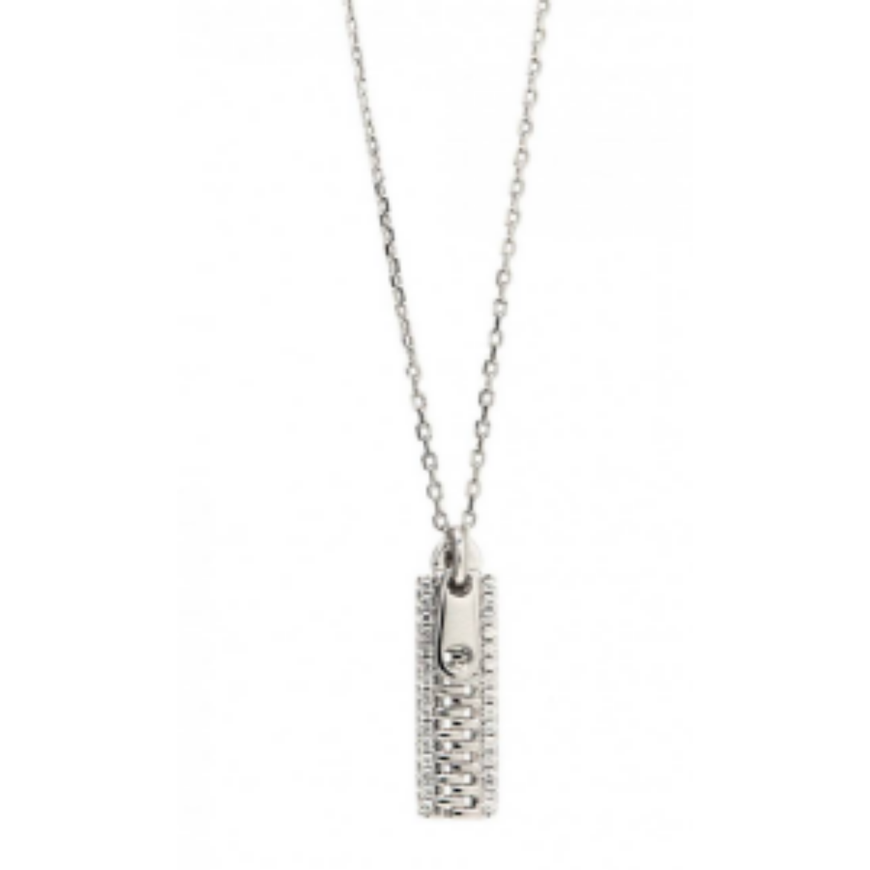 HANGER MET RITSSLUITING IN ZILVER EN ZIRCONIA