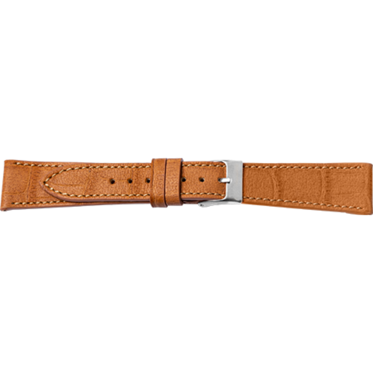 Horlogeband leder 20mm karamel bruin