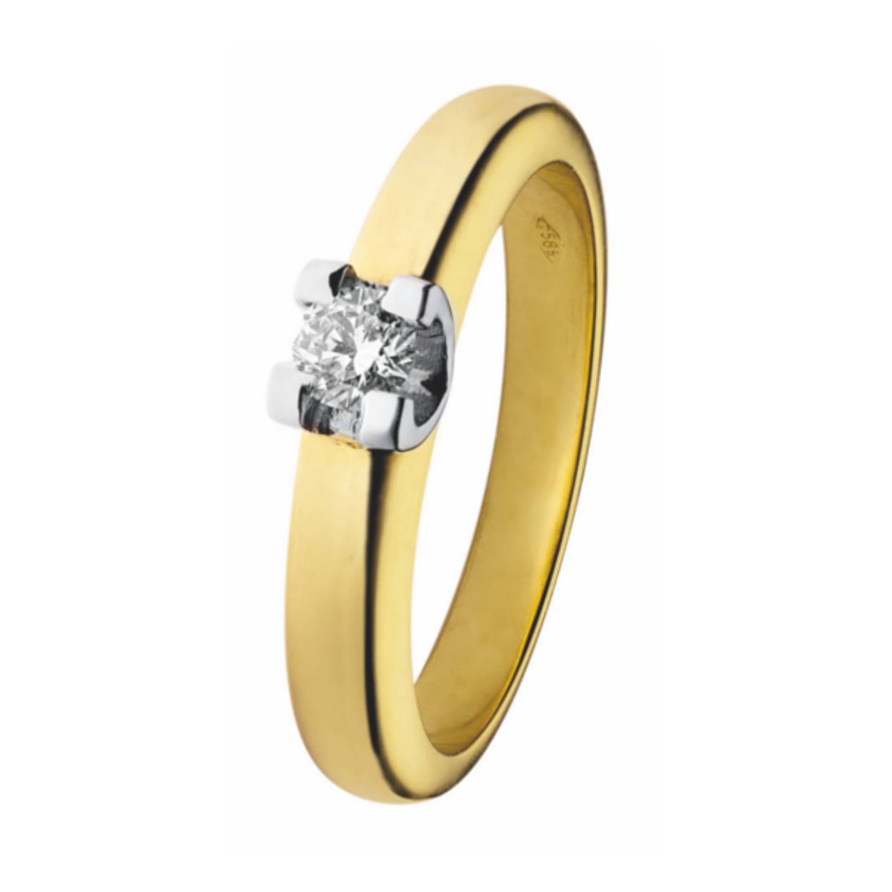 De Bicolor Eclat Ring D'elite R22 Met Diamant 0.10crt in maat 56. Met een schitterende diamant van 0,10 karaat, straalt deze bicolor ring elegantie uit. Ideaal te combineren met zowel casual als formele outfits. Draag hem solo voor een subtiele look of samen met andere sieraden voor extra flair.