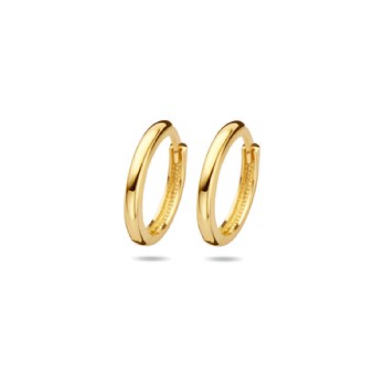 14k Geelgouden klapoorringen. De oorringen hebben een afmeting van 14x2mm.