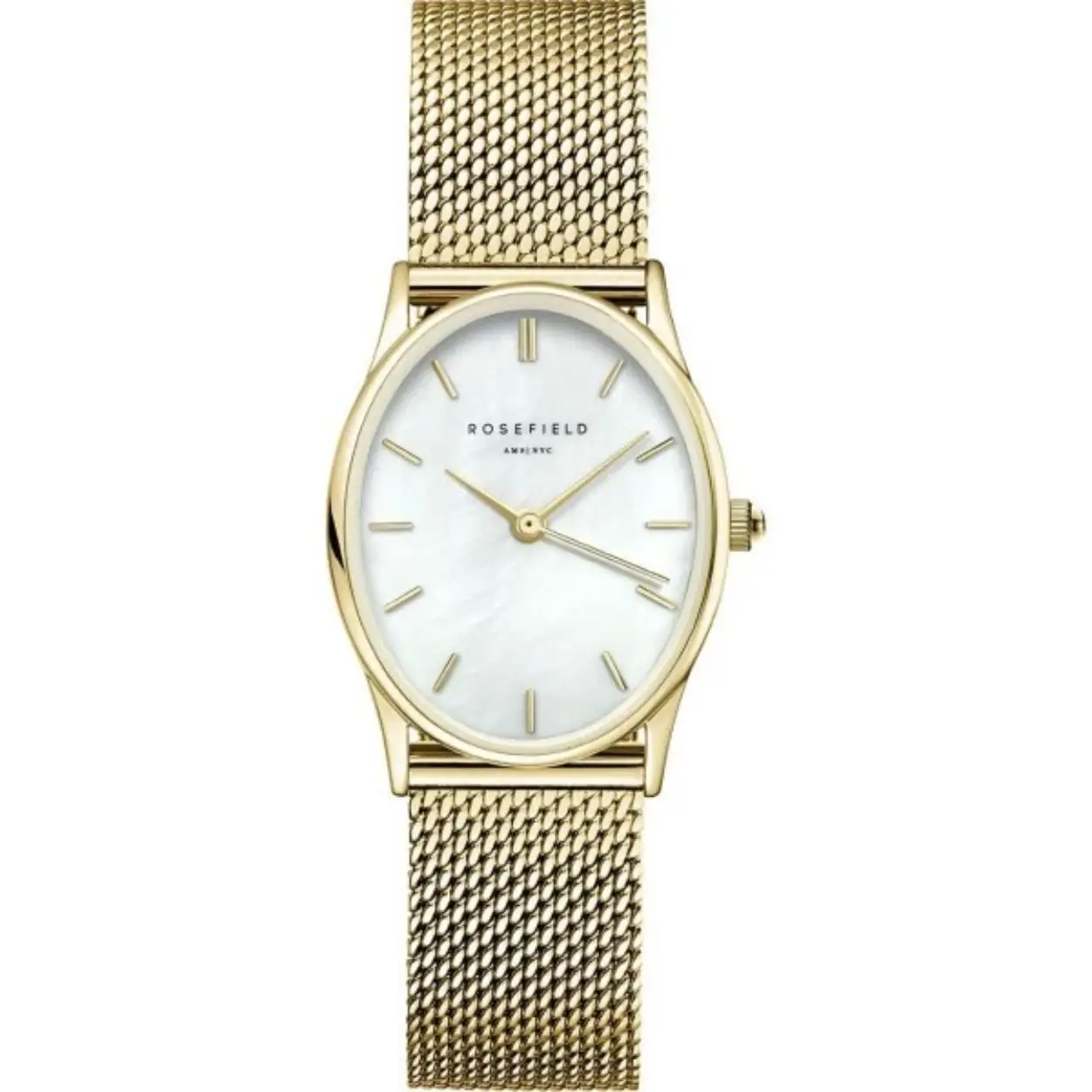 Rosefield horloge met stalen band, Oval gold 