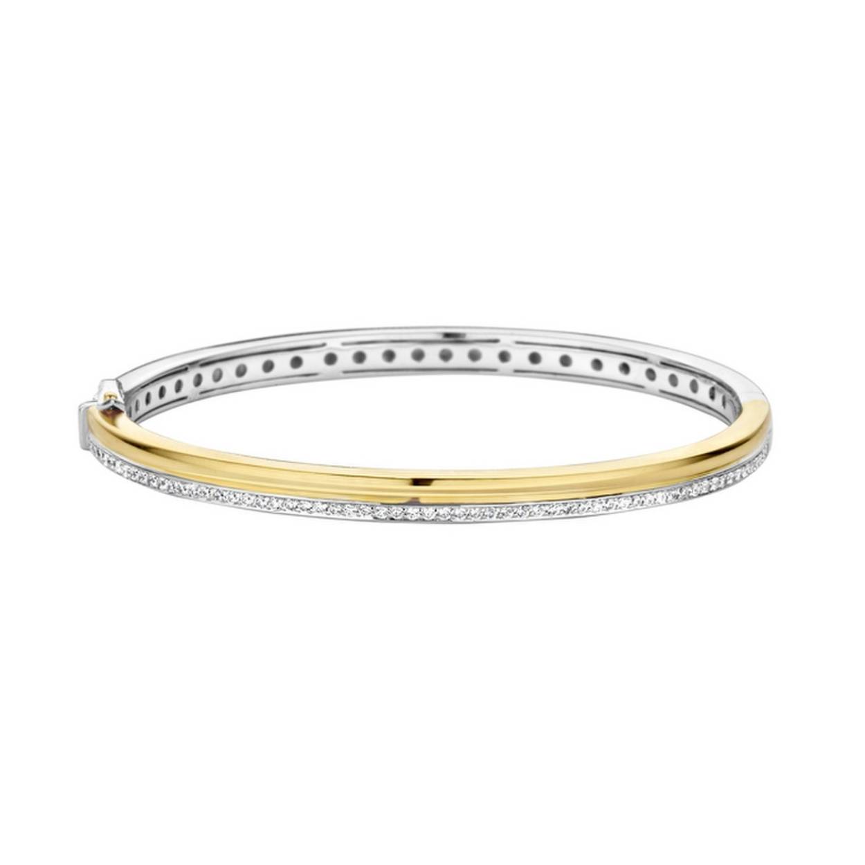 Moments bangle met zirkonia
geelverguld/zilver