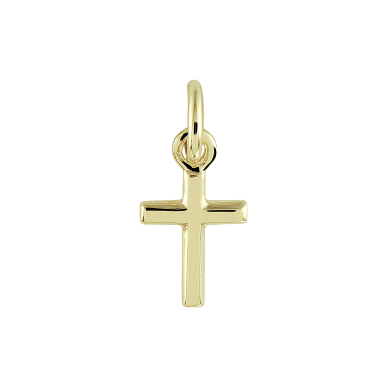Geelgouden hanger met een kruis.