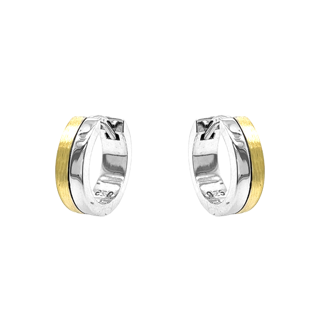 Deze 925 bicolor zilveren klapoorringen zijn onwijs solide gemaakt en hebben een luxe uitstraling. Het vergulden gedeelte is fijn gematteerd en het zilveren gedeelte is glad gepolijst