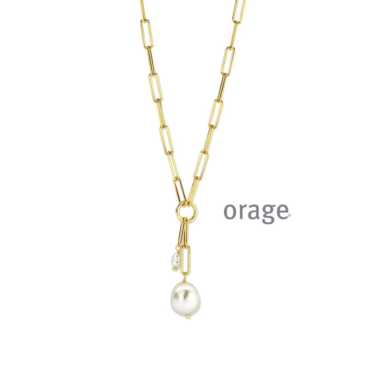 Orage Collier verguld met parel